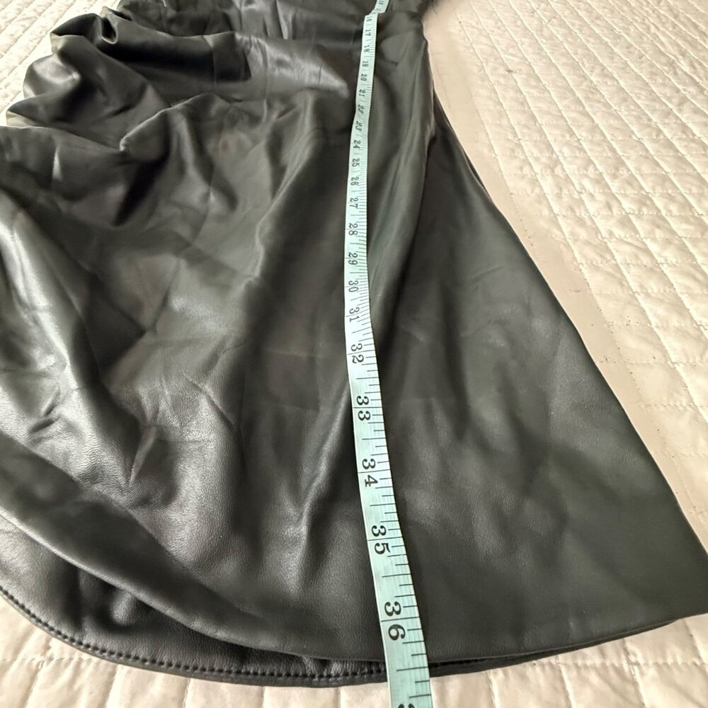 NWOT Susana Monaco One-Shoulder Ruched Faux Leather Dress Size S - Picture 6 of 8